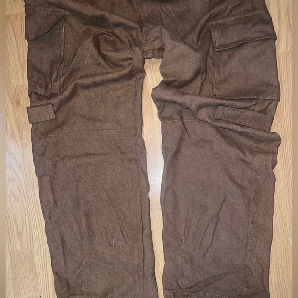 New - AOKLOK Basic Elastic Waist brown pants L - Picture 6 of 6